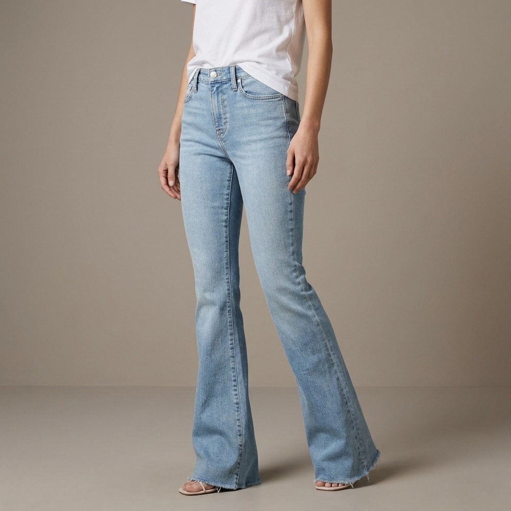 FRAME Womens Le High Flare Jeans 23 Blue Cotton Boho Retro LHFRA141